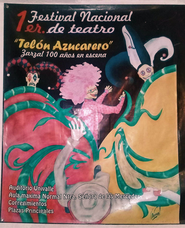 Afiche I FESTIVAL NACIONAL DE TEATRO TELÓN AZUCARERO.