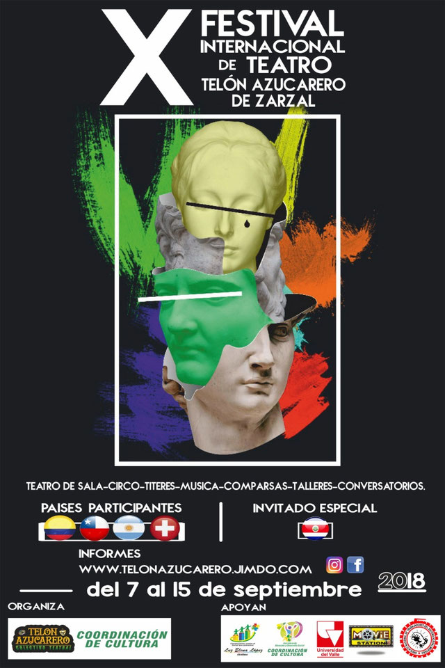 Afiche X FESTIVAL INTERNACIONAL DE TEATRO TELÓN AZUCARERO.