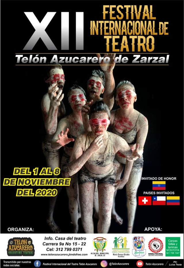 Afiche XII FESTIVAL INTERNACIONAL DE TEATRO TELÓN AZUCARERO.