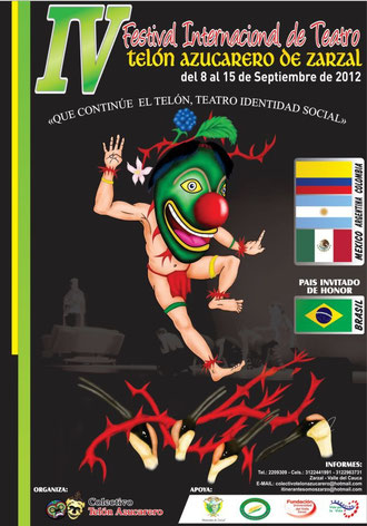 Afiche IV FESTIVAL INTERNACIONAL DE TEATRO TELÓN AZUCARERO.