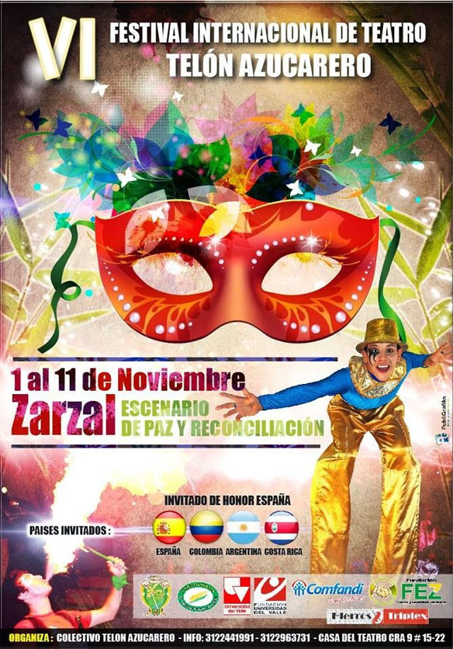 Afiche VI FESTIVAL INTERNACIONAL DE TEATRO TELÓN AZUCARERO.