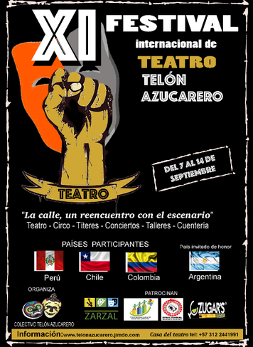 Afiche XI FESTIVAL INTERNACIONAL DE TEATRO TELÓN AZUCARERO.