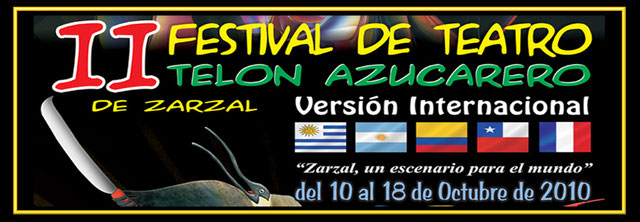Afiche II FESTIVAL VERSIÓN INTERNACIONAL DE TEATRO TELÓN AZUCARERO.