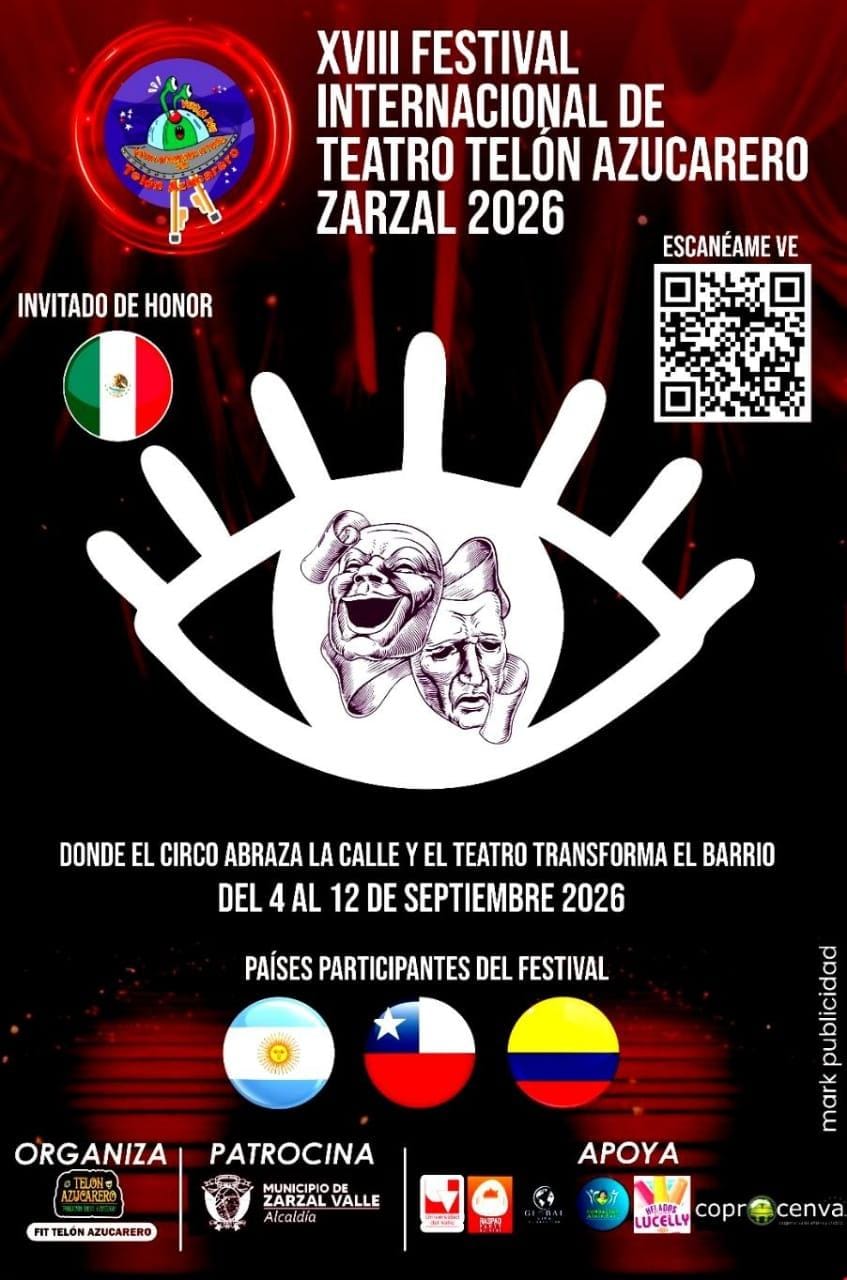 Afiche XVIII FESTIVAL INTERNACIONAL DE TEATRO TELÓN AZUCARERO.
